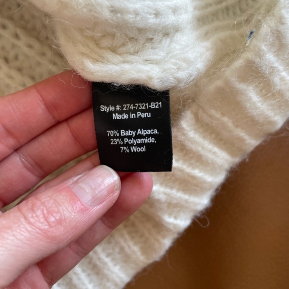 JENNI KAYNE Oversized Alpaca Cocoon Cardigan in Ivory/White/Cream - Picture 9 of 10